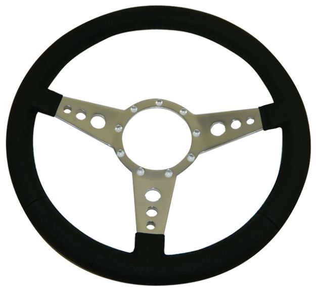 Picture of 1965-1973 Ford Mustang Classic 3 Hole 9 Bolt Wheel W/Black Leather Rim - 14" Diameter