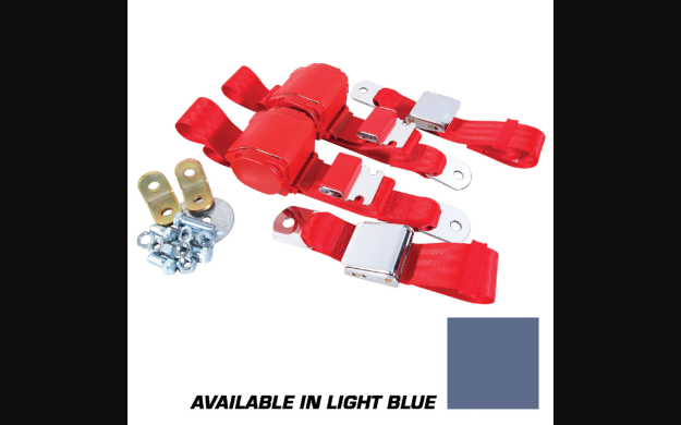 Picture of 1964-1973 Ford Mustang Seat Belts. Rear Chrome Lift Latch - Light Blue
