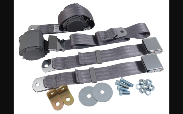 Picture of 1964-1973 Ford Mustang Seat Belts. Rear Chrome Lift Latch - Gray
