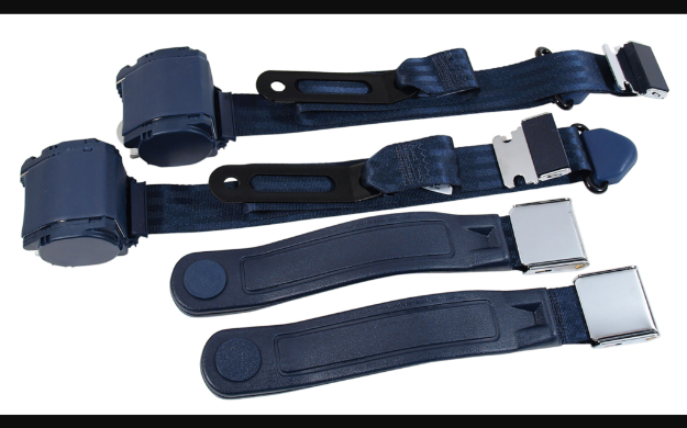 Picture of 1964-1973 Ford Mustang Seat Belts. Chrome Lift Latch Buckle - Navy