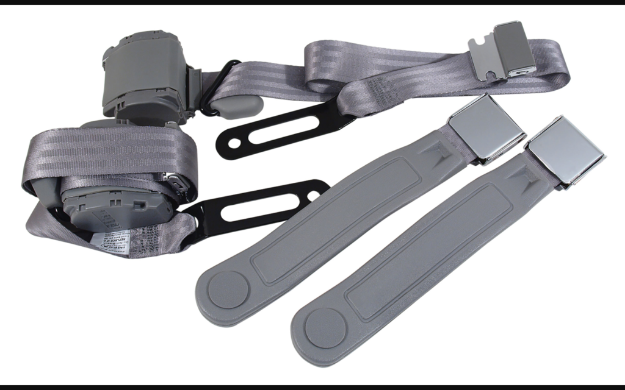 Picture of 1964-1973 Ford Mustang Seat Belts. Chrome Lift Latch Buckle - Gray