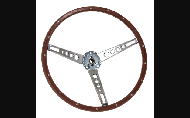 Picture of 1965-1966 Ford Mustang Steering Wheel - 3 Spoke - Woodgrain