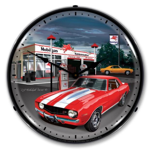 Picture of 1969-1969 Chevrolet Camaro LED Clock. Mobilgas