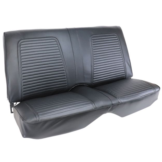 Picture of 1969-1969 Chevrolet Camaro Premium Stitched Vinyl Seat Cover Set - Coupe Standard Interior Rear - Black