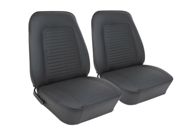 Picture of 1969-1969 Chevrolet Camaro Premium Stitched Vinyl Seat Cover Set - Coupe Standard Interior F&R - Black