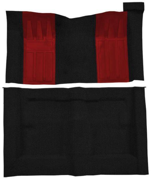 Picture of 1970-1971 Mercury Cyclone GT Auto with 2 Red Inserts Loop Carpet Flooring 01 Black