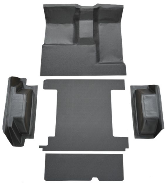 Picture of 1966-1976 Ford Bronco 2 Gas Tanks Complete with Tailgate Lock Vinyl Carpet Flooring #16 Black