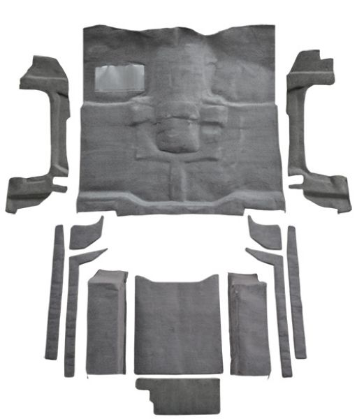 Picture of 1987-1995 Jeep Wrangler with Rocker Panels Complete Cutpile Carpet Flooring 801 Black