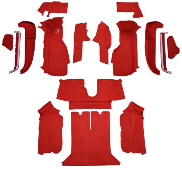 Picture of 1990-1993 Chevrolet Corvette Coupe with 2 Door Latches Complete Cutpile Mass Carpet Flooring 801 Black