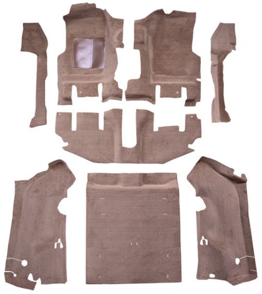 Picture of 1997-2002 Jeep Wrangler Long Console with Rocker Panels Complete Cutpile Mass Carpet Flooring 801 Black