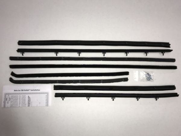 Picture of 1966-67 Skylark & Buick Special 2 Door Hardtop Authentic Window Felts Whiskers Kit With Buick Special Molding (8pcs)