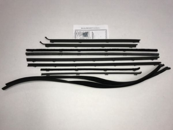 Picture of 1965 Chevelle 2 Door Sedan Superkit Authentic Window Felts Whiskers Kit & Glass Run Set (10pcs)