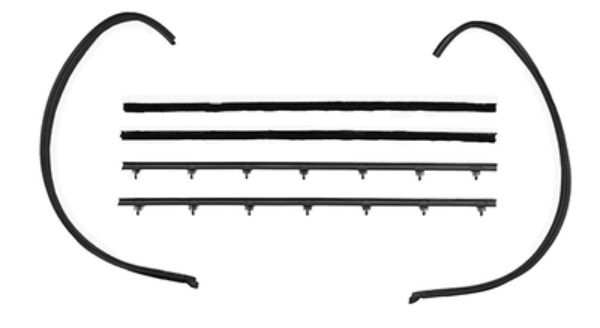 Picture of 1966-67 El Camino & 2 Door Wagon Superkit Authentic Window Felts Whiskers Kit & Glass Run Set (6pcs)