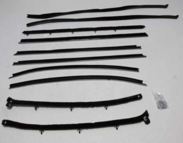 Picture of 1968 Chevelle Coupe Superkit Authentic Window Felts Whiskers Kit & Glass Run Set (10pcs)