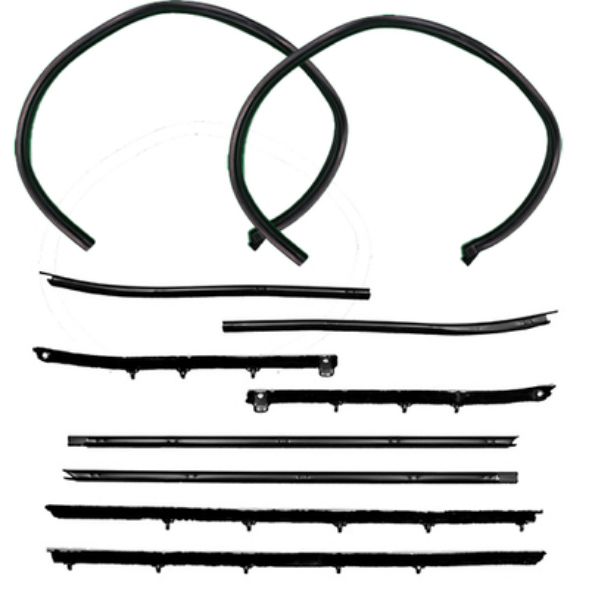 Picture of 1968 Chevelle Convertible Superkit Authentic Window Felts Whiskers Kit & Glass Run Set (10pcs)