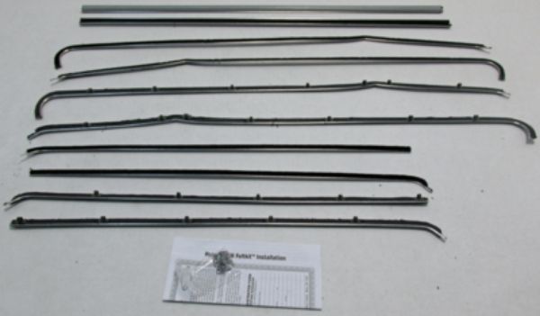Picture of 1955-57 Chevy 2 Door Sedan (Except Bel Air) Authentic Window Felts Whiskers Kit (10pcs)