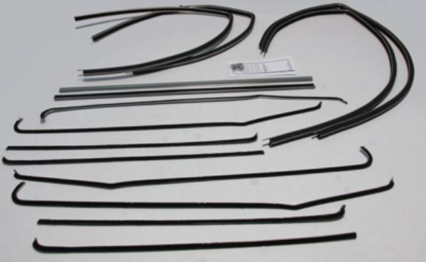 Picture of 1955-57 Bel Air Deluxe 2 Door Sedan Authentic Window Felts Whiskers Kit Upper & Lower Channels (14pcs)