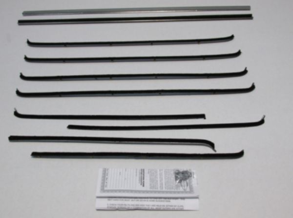 Picture of 1955-57 Chevy 4 Door Wagon (Except Bel Air) Authentic Window Felts Whiskers Kit& Division Bars (10pcs)