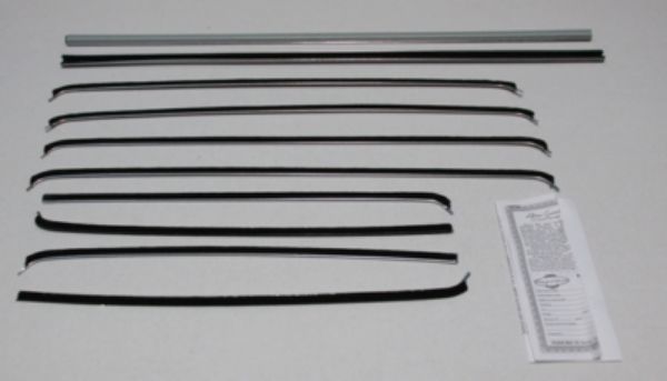 Picture of 1955-57 Chevy 4 Door Wagon Bel Air Authentic Window Felts Whiskers Kit& Division Bars (10pcs)