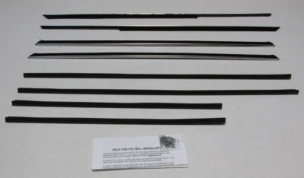 Picture of 1963-64 Impala 4 Door Station Wagon & Sedan Authentic Window Felts Whiskers Kit (8pcs)