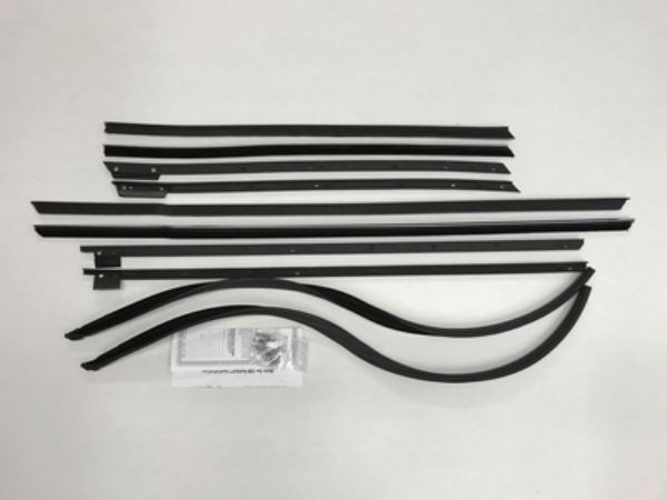 Picture of 1965 Impala 2 Door Hardtop Superkit Authentic Window Felts Whiskers Kit & Glass Run Set (10pcs)
