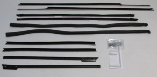 Picture of 1966 Impala Convertible Superkit Authentic Window Felts Whiskers Kit & Glass Run Set