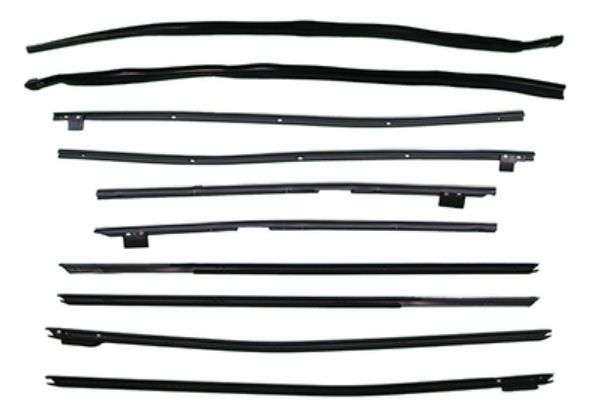 Picture of 1967 Impala 4 Door Hardtop Superkit Authentic Window Felts Whiskers Kit & Glass Run Set