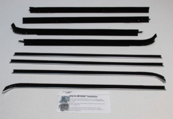 Picture of 1971-74 Impala 4 Door Sport Sedan Authentic Window Felts Whiskers Kit (8pcs)