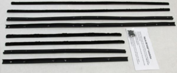 Picture of 1965 GTO & Lemans 2 Door Sedan Replacement Window Felts Whiskers Kit (8pcs)