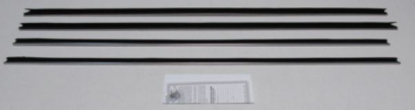 Picture of 1970-71 Ranchero Flat Chrome Bead Inners & Outers W/O Buick Special Molding Authentic Window Felts Whiskers Kit (4pcs)