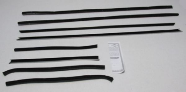 Picture of 1968-69 Torino & Fairlane Tudor Hardtop Formal Roof Used With Upper Door Chrome Authentic Window Felts Whiskers Kit (8pcs)