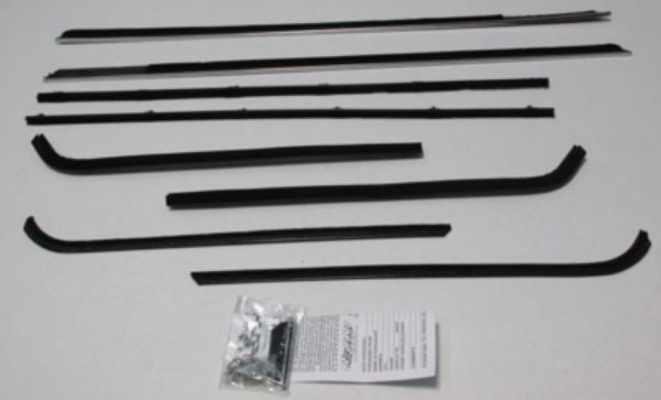 Picture of 1963-65 Mopar B-Body 2 Door Sedan Authentic Window Felts Whiskers Kit (8pcs)