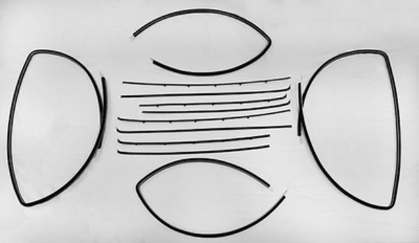 Picture of 1955-57 Deluxe 2 Door Station Wagon W/O Vent Window Authentic Window Felts Whiskers Kit (12pcs)