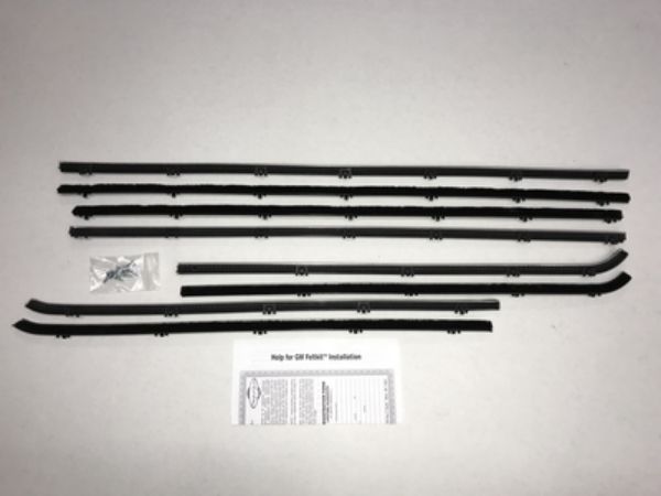 Picture of 1965-69 Corvair 2 Door Hardtop with Stainless Bead Authentic Window Felts Whiskers Kit (8pcs)