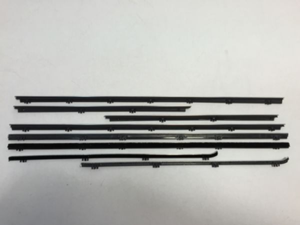 Picture of 1965 Skylark 2 Door Sedan Authentic Window Felts Whiskers Kit With Chrome Bead (8pcs)