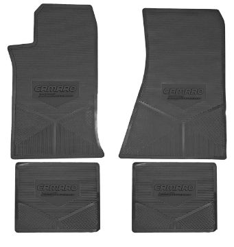 Show details for 1985-1992 Chevrolet Camaro Next Generation Custom Vintage Rubber Floor Mats Package Picture of 1985-1992 Chevrolet Camaro Next Generation Custom Vintage Rubber Floor Mats Package