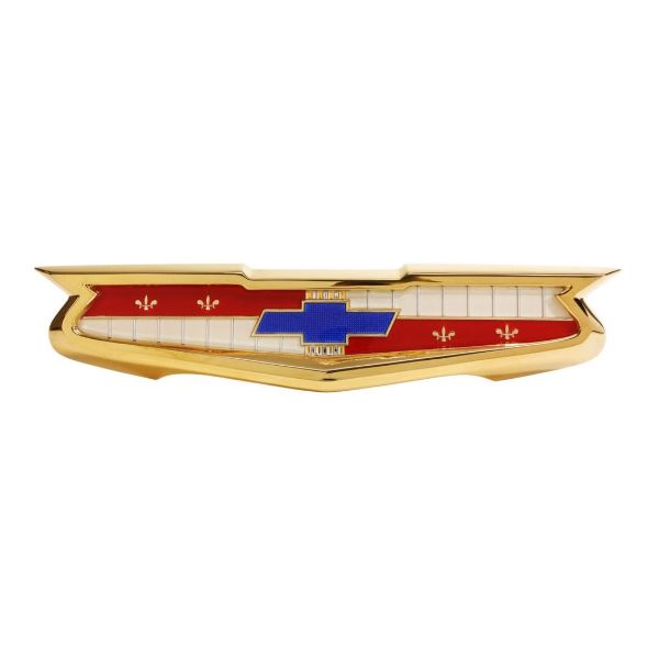 Picture of 1957 Full-Size Chevrolet Gold Trunk Emblem Assembly, Bel Air 6-Cylinder, Each