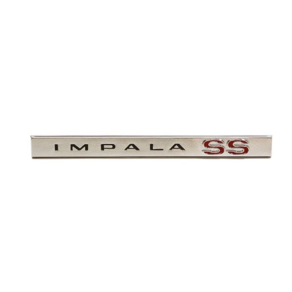 Picture of 1965 Impala SS Rear Lower Molding Emblem, “Impala SS”, Sold as Each