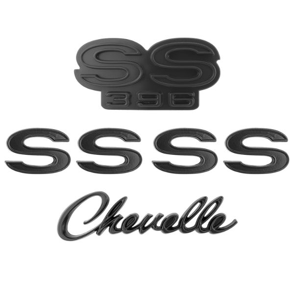 Picture of 1968-69 Chevrolet Chevelle Emblem Kit Black. Sold as a Set