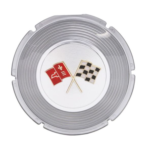 Picture of 1964 Corvette Gas Lid Emblem, White Upper Left Corner, Sold as Each