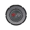 Picture of 1966 Corvette Gas Lid Emblem, Black Upper Left Corner of Flag, Sold as Each