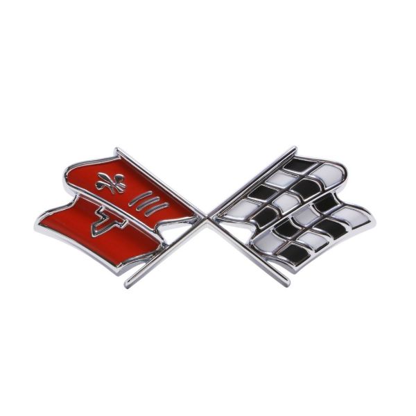 Picture of 1967 Corvette Front X-Flag Emblem, Orange Red, Sold as Each