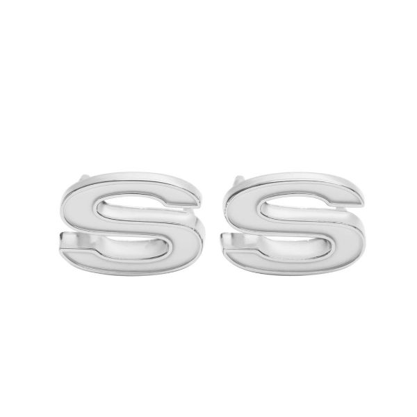 Picture of 1969-1972 Camaro Front Fender Emblem, “SS”, White, Sold as a Pair