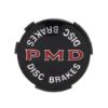 Picture of Pontiac Wheel Cover 2-7/16” Diameter Black Background "Disk Brakes" Emblem, Each