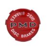 Picture of Pontiac Wheel Cover 2-7/16” Diameter Red Background "Disk Brakes" Emblem, Each