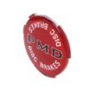 Picture of Pontiac Wheel Cover 2-7/16” Diameter Red Background "Disk Brakes" Emblem, Each