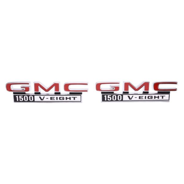 Picture of 1968-1972 GMC Truck Front Fender Emblem, “GMC 1500 V-Eight”, Sold as a Pair