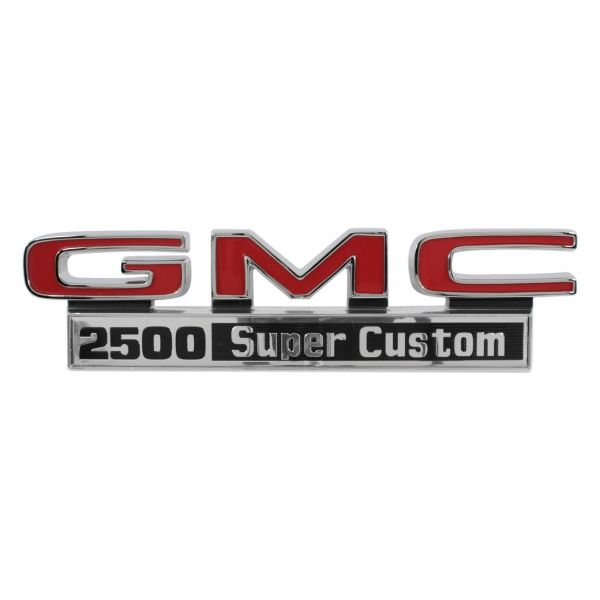 Picture of 1971-1972 GMC Truck Front Fender Emblem, “GMC 2500 Super Custom”, Sold as a Pair