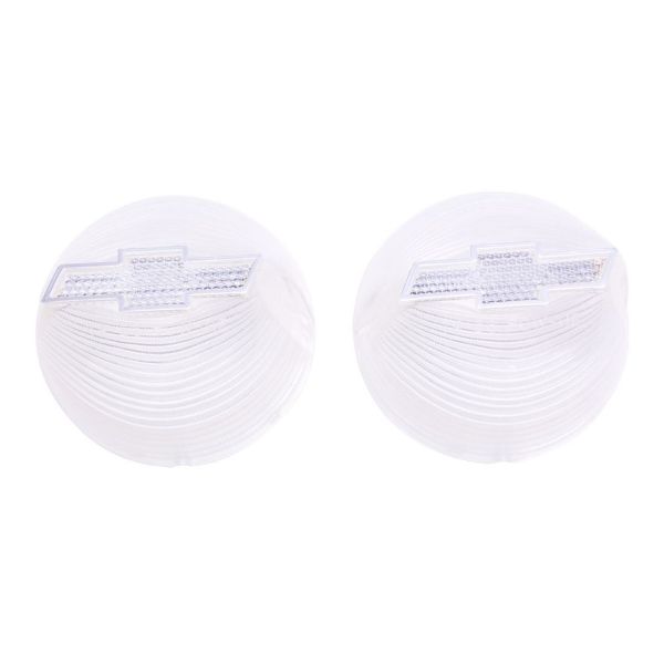 Picture of 1956 Full-Size Chevrolet Red Tail Light Lens with Chrome Bowtie, Sold as a Pair