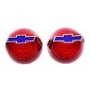 Picture of 1956 Full-Size Chevrolet Red Tail Light Lens with Blue Bowtie Chrome Trim Pair